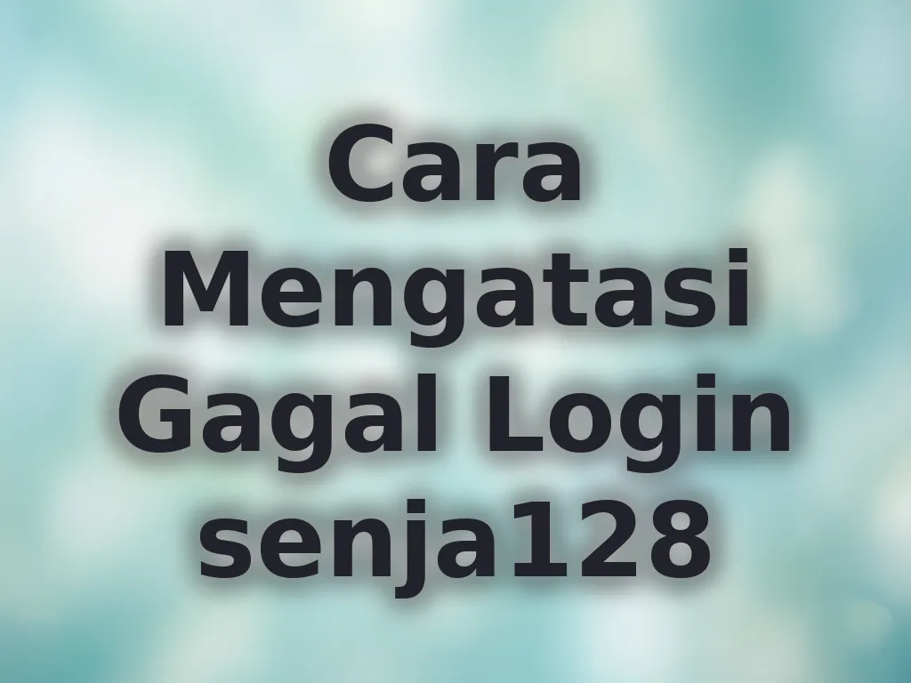 Cara Mengatasi Gagal Login senja128